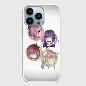 Чехол для iPhone 13 Pro с принтом Doki Doki Literature Club в Новосибирске,  |  | anime | doki doki literature club | monika | natsuki | sayori | yuri | аниме | доки доки | доки доки литературный клуб | моника | нацуки | саёри | юри