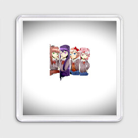 Магнит 55*55 с принтом Doki Doki Literature Club в Новосибирске, Пластик | Размер: 65*65 мм; Размер печати: 55*55 мм | anime | doki doki literature club | monika | natsuki | sayori | yuri | аниме | доки доки | доки доки литературный клуб | моника | нацуки | саёри | юри