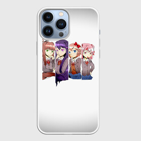 Чехол для iPhone 13 Pro Max с принтом Doki Doki Literature Club в Новосибирске,  |  | anime | doki doki literature club | monika | natsuki | sayori | yuri | аниме | доки доки | доки доки литературный клуб | моника | нацуки | саёри | юри