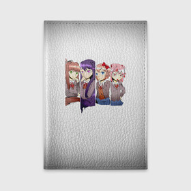 Обложка для автодокументов с принтом Doki Doki Literature Club в Новосибирске, натуральная кожа |  размер 19,9*13 см; внутри 4 больших “конверта” для документов и один маленький отдел — туда идеально встанут права | Тематика изображения на принте: anime | doki doki literature club | monika | natsuki | sayori | yuri | аниме | доки доки | доки доки литературный клуб | моника | нацуки | саёри | юри