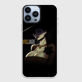 Чехол для iPhone 13 Pro Max с принтом Resident Evil Village Вампирша в Новосибирске,  |  | Тематика изображения на принте: 8 | dimitresku | games | horror | new | resident evil | umbrella | vampire | village | вампир | деревня | димитреску | игра | лого | надпись | обитель зла | резидент | хоррор | эвил