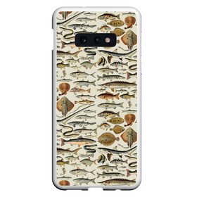 Чехол для Samsung S10E с принтом рыбный паттерн в Новосибирске, Силикон | Область печати: задняя сторона чехла, без боковых панелей | ocean | sea | киты | море | морские мотивы | морской принт | морской фон | океан | паттерн | рыбы | текстуры