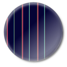 Значок с принтом Синие и розовые полосы в Новосибирске,  металл | круглая форма, металлическая застежка в виде булавки | Тематика изображения на принте: blue | pink | stripes | полосатый | полосы | розовые | синие