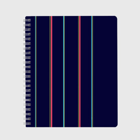 Тетрадь с принтом Синие и розовые полосы в Новосибирске, 100% бумага | 48 листов, плотность листов — 60 г/м2, плотность картонной обложки — 250 г/м2. Листы скреплены сбоку удобной пружинной спиралью. Уголки страниц и обложки скругленные. Цвет линий — светло-серый
 | blue | pink | stripes | полосатый | полосы | розовые | синие