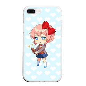 Чехол для iPhone 7Plus/8 Plus матовый с принтом Chibi Sayori в Новосибирске, Силикон | Область печати: задняя сторона чехла, без боковых панелей | Тематика изображения на принте: ddlc | doki doki literature club | sayori | саёри | сайори