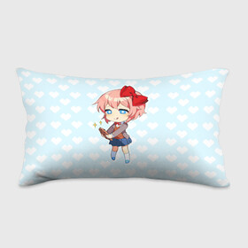 Подушка 3D антистресс с принтом Chibi Sayori в Новосибирске, наволочка — 100% полиэстер, наполнитель — вспененный полистирол | состоит из подушки и наволочки на молнии | ddlc | doki doki literature club | sayori | саёри | сайори