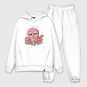 Мужской костюм хлопок OVERSIZE с принтом Милый Осьминог в Новосибирске,  |  | cute | octopus | милый | осьминог | осьминожка | тентакли