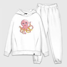 Мужской костюм хлопок OVERSIZE с принтом Осьминожка в Новосибирске,  |  | cute | octopus | милый | осьминог | осьминожка | тентакли