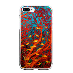 Чехол для iPhone 7Plus/8 Plus матовый с принтом Коралловые рыбки в Новосибирске, Силикон | Область печати: задняя сторона чехла, без боковых панелей | коралловые | море | океан | подводный мир | рифы | рыбки | рыбы