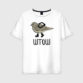 Женская футболка хлопок Oversize с принтом штош в Новосибирске, 100% хлопок | свободный крой, круглый ворот, спущенный рукав, длина до линии бедер
 | кот | меме | прикол | штош | юмор