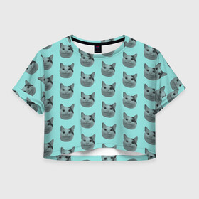 Женская футболка Crop-top 3D с принтом ШТОШ в Новосибирске, 100% полиэстер | круглая горловина, длина футболки до линии талии, рукава с отворотами | кот | меме | прикол | штош | юмор