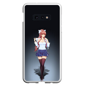 Чехол для Samsung S10E с принтом Doki Doki Literature Club Monika (Z) в Новосибирске, Силикон | Область печати: задняя сторона чехла, без боковых панелей | Тематика изображения на принте: doki doki | doki doki literature club | monika | natsuki | sayori | team salvato | yuri | доки | доки доки | литературный клуб | моника | нацуки | саёри | тук тук | юри