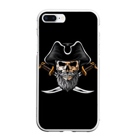 Чехол для iPhone 7Plus/8 Plus матовый с принтом Морской Капитан Пират в Новосибирске, Силикон | Область печати: задняя сторона чехла, без боковых панелей | дэви джонс | капитан | клад | пират | пираты | сабли | сокровища | сундук мертвеца | чёрная борода