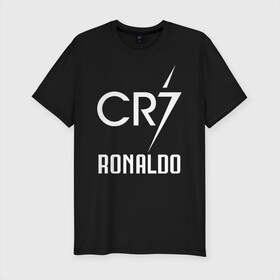 Мужская футболка хлопок Slim с принтом CR7 Cristiano Ronaldo logo в Новосибирске, 92% хлопок, 8% лайкра | приталенный силуэт, круглый вырез ворота, длина до линии бедра, короткий рукав | 7 | champion | cr7 | cristiano ronaldo | fifa | football | football club | juventus | soccer | uefa | игра | криштиану роналду | лига чемпионов | реал мадрид | сборная португалии | спорт | уефа | фифа | фк | футбол | футболь