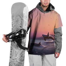 Накидка на куртку 3D с принтом касатки в Новосибирске, 100% полиэстер |  | Тематика изображения на принте: ocean | orca | sea | sea animal | дельфин | закат | касатка | кит | море | океан | рисунок кита