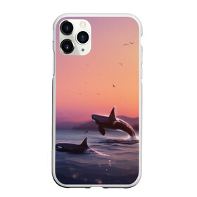 Чехол для iPhone 11 Pro матовый с принтом касатки в Новосибирске, Силикон |  | Тематика изображения на принте: ocean | orca | sea | sea animal | дельфин | закат | касатка | кит | море | океан | рисунок кита