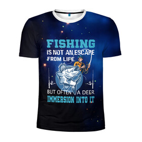 Мужская футболка 3D спортивная с принтом FISHING PLANET Рыбалка в Новосибирске, 100% полиэстер с улучшенными характеристиками | приталенный силуэт, круглая горловина, широкие плечи, сужается к линии бедра | fish | карп | лето | отдых | поклев | рыба | рыбалка | рыболов | спиннинг | удилище | удочка
