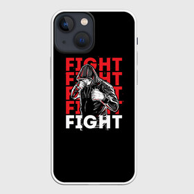 Чехол для iPhone 13 mini с принтом FIGHT в Новосибирске,  |  | boxing | fight club | mma | ufc | боевые искусства | боец | бои | бойцовский клуб | бокс | боксёр | борьба | воин | единоборства | кикбоксинг | майк тайсон | мма | муай тай | мухаммед али | рукопашный бой | сила
