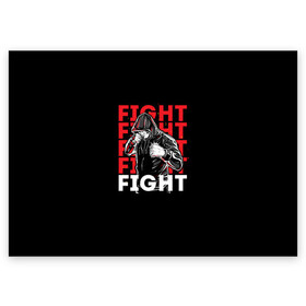 Поздравительная открытка с принтом FIGHT в Новосибирске, 100% бумага | плотность бумаги 280 г/м2, матовая, на обратной стороне линовка и место для марки
 | boxing | fight club | mma | ufc | боевые искусства | боец | бои | бойцовский клуб | бокс | боксёр | борьба | воин | единоборства | кикбоксинг | майк тайсон | мма | муай тай | мухаммед али | рукопашный бой | сила