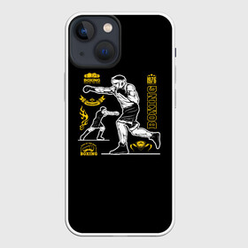Чехол для iPhone 13 mini с принтом BOXING в Новосибирске,  |  | boxing | fight club | mma | ufc | боевые искусства | боец | бои | бойцовский клуб | бокс | боксёр | борьба | воин | единоборства | кикбоксинг | майк тайсон | мма | муай тай | мухаммед али | рукопашный бой | сила
