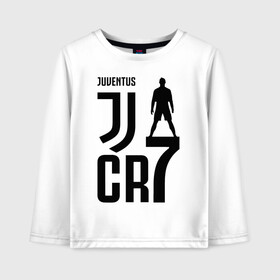 Детский лонгслив хлопок с принтом Juventus CR7 Cristiano Ronaldo в Новосибирске, 100% хлопок | круглый вырез горловины, полуприлегающий силуэт, длина до линии бедер | 7 | champion | cr7 | cristiano ronaldo | fifa | football | football club | juventus | soccer | uefa | игра | криштиану роналду | лига чемпионов | реал мадрид | сборная португалии | спорт | уефа | фифа | фк | футбол | футболь