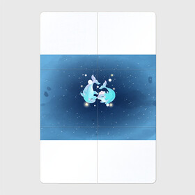 Магнитный плакат 2Х3 с принтом Два дельфина в Новосибирске, Полимерный материал с магнитным слоем | 6 деталей размером 9*9 см | Тематика изображения на принте: cute | dolphin | два дельфина | дельфин | дельфинами | милый | мир | подводный
