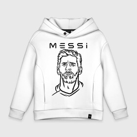 Детское худи Oversize хлопок с принтом MESSI черные силуэт в Новосибирске, френч-терри — 70% хлопок, 30% полиэстер. Мягкий теплый начес внутри —100% хлопок | боковые карманы, эластичные манжеты и нижняя кромка, капюшон на магнитной кнопке | argentina | barca | barcelona | fc barcelona | lionel messi | spain | sport | uefa | аргентина | барса | барселона | золотой мяч | игрок | испания | камп ноу | лео месси | лионель месси | мяч | спорт | тренер | уефа 