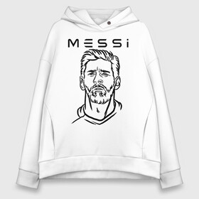 Женское худи Oversize хлопок с принтом MESSI черные силуэт в Новосибирске, френч-терри — 70% хлопок, 30% полиэстер. Мягкий теплый начес внутри —100% хлопок | боковые карманы, эластичные манжеты и нижняя кромка, капюшон на магнитной кнопке | argentina | barca | barcelona | fc barcelona | lionel messi | spain | sport | uefa | аргентина | барса | барселона | золотой мяч | игрок | испания | камп ноу | лео месси | лионель месси | мяч | спорт | тренер | уефа 