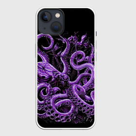 Чехол для iPhone 13 с принтом Фиолетовый Кракен в Новосибирске,  |  | animal | beast | kraken | ocean | octopus | sea | ship | water | вода | животные | звери | корабль | кракен | море | океан | осьминог | рыбы | щупальца