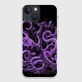 Чехол для iPhone 13 mini с принтом Фиолетовый Кракен в Новосибирске,  |  | animal | beast | kraken | ocean | octopus | sea | ship | water | вода | животные | звери | корабль | кракен | море | океан | осьминог | рыбы | щупальца