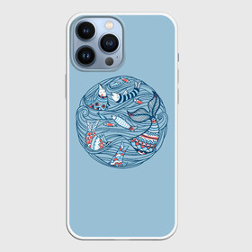 Чехол для iPhone 13 Pro Max с принтом Sea Circle в Новосибирске,  |  | circle | fish | inhabitants | marine | ocean | sea | water | waves | вода | волны | жители | круг | море | морсие | морской | оитатели | океан | рыба