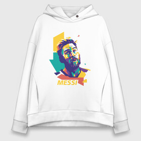 Женское худи Oversize хлопок с принтом Color Messi в Новосибирске, френч-терри — 70% хлопок, 30% полиэстер. Мягкий теплый начес внутри —100% хлопок | боковые карманы, эластичные манжеты и нижняя кромка, капюшон на магнитной кнопке | Тематика изображения на принте: argentina | barca | barcelona | football | lionel | messi | spain | sport | аргентина | барса | барселона | гол | золотой мяч | игрок | испания | камп ноу | лионель | месси | мяч | спорт | тренер | футбол | чемпион |