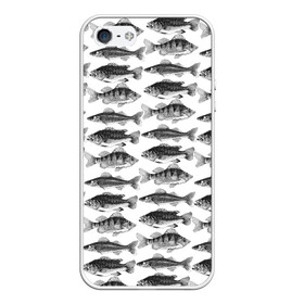 Чехол для iPhone 5/5S матовый с принтом рыбки в Новосибирске, Силикон | Область печати: задняя сторона чехла, без боковых панелей | ocean | sea | киты | море | морской принт | морской фон | океан | паттерн | рыбы | текстуры