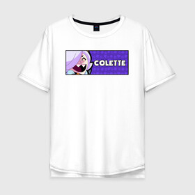 Мужская футболка хлопок Oversize с принтом COLETTE (ПЛАШКА) в Новосибирске, 100% хлопок | свободный крой, круглый ворот, “спинка” длиннее передней части | android | brawl | brawl stars | clash | colette | game | stars | андроид | игра | мобильные игры