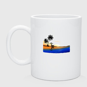 Кружка керамическая с принтом ПЛЯЖ в Новосибирске, керамика | объем — 330 мл, диаметр — 80 мм. Принт наносится на бока кружки, можно сделать два разных изображения | beach | ocean | palm trees | sea | summer | sun | sunset | vacation | закат | лето | море | океан | отдых | отпуск | пальмы | песок | пляж | солнце