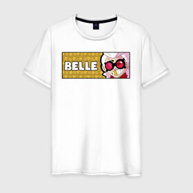 Мужская футболка хлопок с принтом BELLE (ПЛАШКА) в Новосибирске, 100% хлопок | прямой крой, круглый вырез горловины, длина до линии бедер, слегка спущенное плечо. | android | belle | brawl | brawl stars | clash | game | stars | андроид | белль | игра | мобильные игры