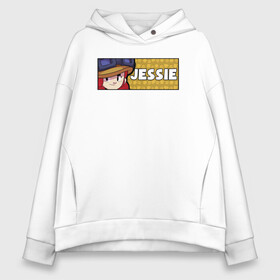 Женское худи Oversize хлопок с принтом JESSIE (ПЛАШКА) в Новосибирске, френч-терри — 70% хлопок, 30% полиэстер. Мягкий теплый начес внутри —100% хлопок | боковые карманы, эластичные манжеты и нижняя кромка, капюшон на магнитной кнопке | android | brawl | brawl stars | clash | game | jessie | stars | андроид | джесси | игра | мобильные игры