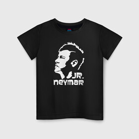 Детская футболка хлопок с принтом Jr.Neymar белый профиль в Новосибирске, 100% хлопок | круглый вырез горловины, полуприлегающий силуэт, длина до линии бедер | brazil | champions | fifa | junior | neymar | neymar jr | paris saint germain | psg | uefa | бразилия | джуниор | младший | наймар | неймар | пари сен жермен | петух | псж | сборная бразилии | уефа | фифа | футбик | футбол 