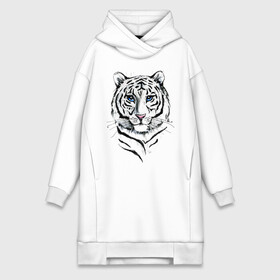Платье-худи хлопок с принтом Белый тигр в Новосибирске,  |  | альфа | белый | дикие | дикий | животные | звери | зверь | кот | котик | крутой | полоски | принт | природа | самец | тигр | тигриныйкрасивый