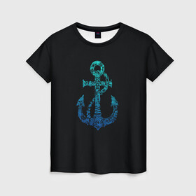 Женская футболка 3D с принтом Navy. Anchor в Новосибирске, 100% полиэфир ( синтетическое хлопкоподобное полотно) | прямой крой, круглый вырез горловины, длина до линии бедер | anchor | fish | gradient | marine | mermaid | navy | ocean | octopus | sailor | sea | shark | ship | skull | treasure | whale | акула | градиент | кит | корабль | море | морской | моряк | океан | осьминог | русалка | рыба | сокровище | 
