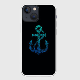 Чехол для iPhone 13 mini с принтом Navy. Anchor в Новосибирске,  |  | anchor | fish | gradient | marine | mermaid | navy | ocean | octopus | sailor | sea | shark | ship | skull | treasure | whale | акула | градиент | кит | корабль | море | морской | моряк | океан | осьминог | русалка | рыба | сокровище | 