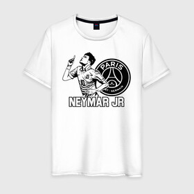 Мужская футболка хлопок с принтом Неймар Дж фирменный жест в Новосибирске, 100% хлопок | прямой крой, круглый вырез горловины, длина до линии бедер, слегка спущенное плечо. | Тематика изображения на принте: brazil | champions | fifa | junior | neymar | neymar jr | paris saint germain | psg | uefa | бразилия | джуниор | младший | наймар | неймар | пари сен жермен | петух | псж | сборная бразилии | уефа | фифа | футбик | футбол 