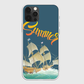 Чехол для iPhone 12 Pro Max с принтом Summer by the sea в Новосибирске, Силикон |  | ocean | sea | ship | summer | волны | океан | парусник