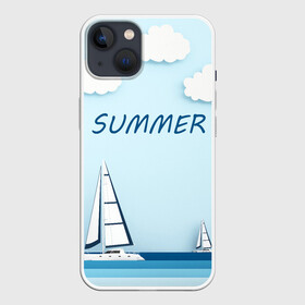 Чехол для iPhone 13 с принтом ПАРУСНИКИ | SUMMER (Z) в Новосибирске,  |  | ship | ships | summer | кораблик | кораблики | корабль | летняя | лето | лодочка | мореход | одинокая лодка | парусник | судно | яхта | яхты