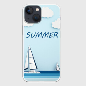 Чехол для iPhone 13 mini с принтом ПАРУСНИКИ | SUMMER (Z) в Новосибирске,  |  | ship | ships | summer | кораблик | кораблики | корабль | летняя | лето | лодочка | мореход | одинокая лодка | парусник | судно | яхта | яхты