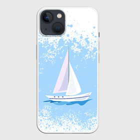 Чехол для iPhone 13 с принтом ОДИНОКАЯ ЛОДКА | SAILBOAT (Z) в Новосибирске,  |  | boat | sailboat | ship | ships | бумага | кораблик | кораблики | корабль | красный парус | лодка | лодочка на белом | мореход | одинокая лодка | оригами | парус | парусник | судно | яхта