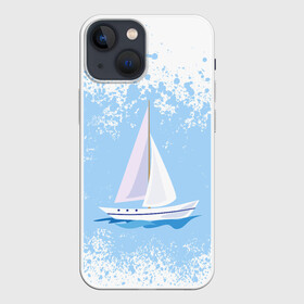 Чехол для iPhone 13 mini с принтом ОДИНОКАЯ ЛОДКА | SAILBOAT (Z) в Новосибирске,  |  | boat | sailboat | ship | ships | бумага | кораблик | кораблики | корабль | красный парус | лодка | лодочка на белом | мореход | одинокая лодка | оригами | парус | парусник | судно | яхта