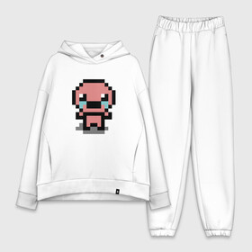 Женский костюм хлопок Oversize с принтом pixel isaac в Новосибирске,  |  | character | cry | eyes | face | game | head | isaac | logo | pixel | sadness | tears | the binding of isaac | айзек | глаза | голова | грусть | жертвоприношение исаака | игра | лицо | лого | персонаж | пиксель | плачь | слезы