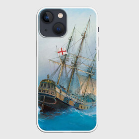 Чехол для iPhone 13 mini с принтом The Sea Devil в Новосибирске,  |  | ocean | sea | ship | summer | волны | океан | парусник