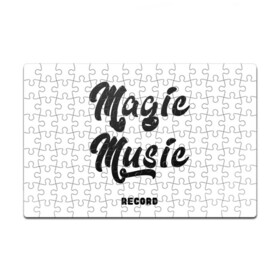 Головоломка Пазл магнитный 126 элементов с принтом Magic Music Record | Black on White в Новосибирске, полимерный материал с магнитным слоем | 126 деталей, размер изделия —  180*270 мм | black on white | magic | music | record | белая | знаменитость | музыкант | черный на белом